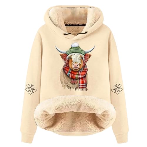 Sudadera de invierno para mujer forro polar grueso contra el frío