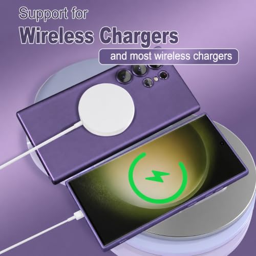 Image of DIZORO Samsung S24 Ultra Case, Compatible with Mag Safe, Matte Luxury Metallic Luster Flexible TPU Wireless Charging Shockproof Case with Camera Protector