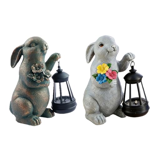 Lampe de lapins de pâques extérieur résine éclairage de cour résistant - 5