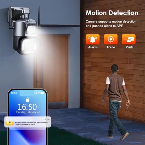 Caméra de surveillance extérieure PTZ 8MP haute précision avec vision polychrome