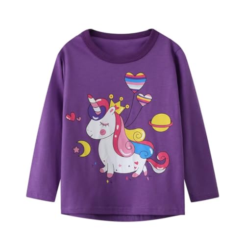 Image of Toddler Girl Long Sleeve T-Shirts Kids Cotton Fall Top 2-7 Years