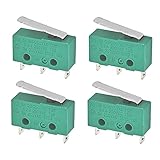 Fielect Micro Limit Switch SPDT 1NO 1NC Momentary Short Straight Lever Type 5A 250V KW4-3Z-3 4PCS