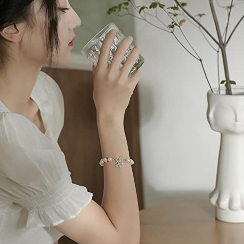 Pearl Bracelets for Women,Freshwater Pearls Crystal Bracelet Boho Bracelets Bead Bracelet Gifts Women Bracelets4