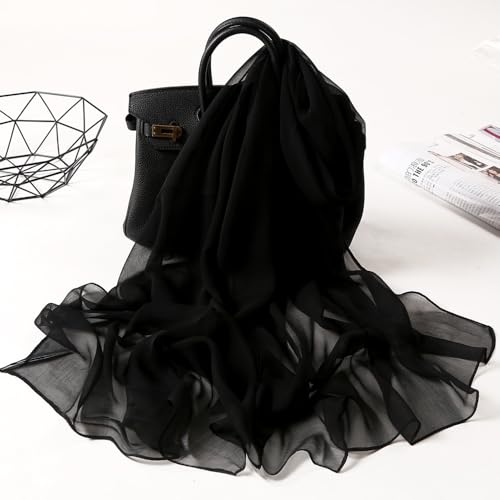 Women-Silky-Classic-Print-Scarf - Long Lightweight Sunscreen Scarf Headscarf for Travel2