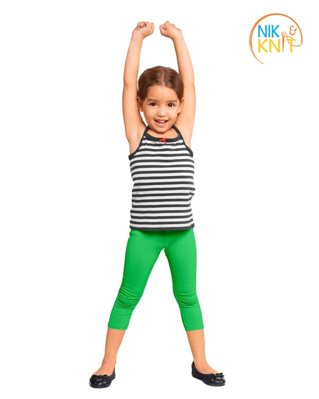 Image of NIK & KNIT Premium Stretchable Plain Capri Leggings for Girls /Kids | Night Wear | Leggings /Capris (Top /T-Shirt NOT Included)