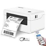 NefLaca Bluetooth Thermal Label Printer,High Speed 4x6 USB Shipping Label Printer Commercial Direct Thermal Label Maker Bluetooth Support Windows Ipad iPhone Android Smart Phone(White-Bluetooth)