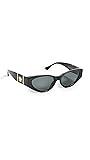 Versace Woman Sunglasses Black Frame, Dark Grey Lenses, 55MM Large Black