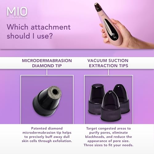 Spa Sciences - MIO - Diamond Tip Microdermabrasion Blackhead Remover, Pore Cleansing, & Resurfacing System - Reduces Acne Scars, Wrinkles, and Exfoliates for Clearer Skin - Thumbnail 4