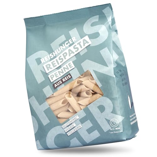 REISHUNGER Glutenfreie Penne Reispasta aus Vollkornreis (10 x 400 g) - Auch als Spaghetti & Fusilli, als Probiersets und in vielen Größen erhältlich - Auch bei Zöliakie geeignet