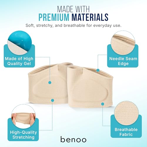 Metatarsal Pads for Men & Women (2 Sleeves) Gel Cushions for Ball of Foot Pain Relief, Morton’s Neuroma, Metatarsalgia, Sesamoiditis, Reusable & Washable (Mens 6-8.5 | Womens 7.5-9.5)
