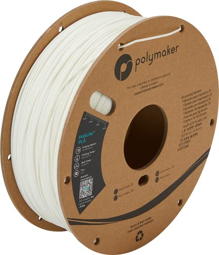 Image of Polymaker PLA Filament, White 3D Printing PLA Filament 2.85mm 1kg - PolyLite 3D Printer PLA Filament, Dimensional Accuracy + /- 0.03mm, Compatible with Most 3D Printer, White
