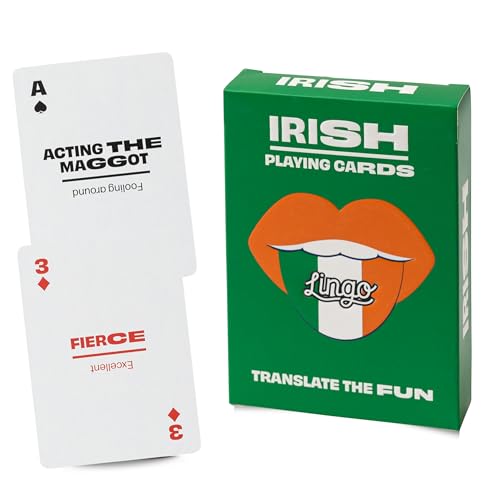 Lingo Irish Slang Playing Cards | 52 Funny Expressions & Phrases | Fun Card Game Gift for Americans, St Patrick's Day & Heritage Lovers | Conversation Starter for Adults by Lingo - Used condition - US$13.73