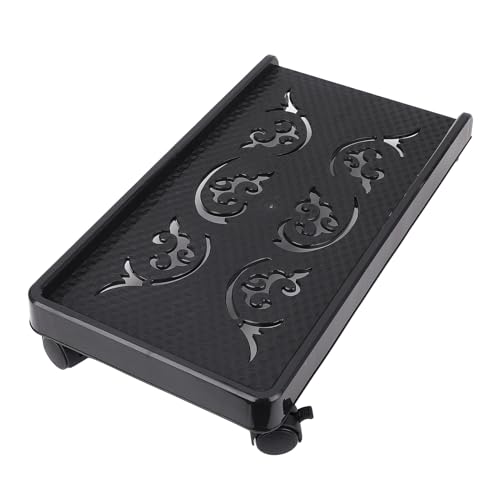 Soporte de CPU, bajo el escritorio de la torre de computadora Torre móvil con 4 ruedas Caster Riser universal para PC Workstation Home Office ABS Black 460x245x80mm - imagen 2