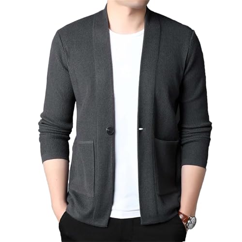 Mens Button Cardigan Sweater Winter Casual Long Sleeve Open Front Knitted Knitwear