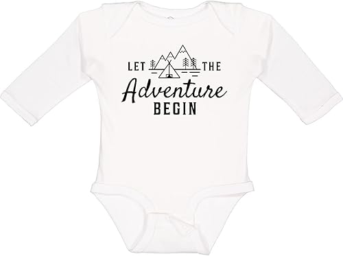 inktastic Deja que la aventura comience con la tienda de campaña y la enredadera de manga larga