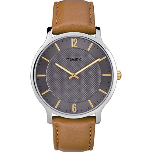 Timex Men's TW2R49700 Metropolitan 40mm Brown/Gray Leather Strap Watch