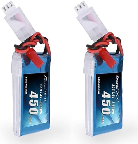 Gens Ace 2S Lipo Akku 450mAh 7.4V 30C Mit JST-SYP Stecker – Perfekt Für Blade 130X Und Indoor Foam Planes