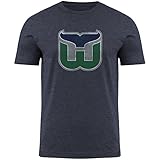 Bulletin Hartford Whalers NHL Vintage Distressed Logo Heathered T-Shirt - Navy - Large