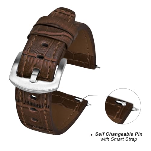 Image of ADAMO Universal Genuine Leather Strap Suitable for All Watches (for Replacement to Titan, timex etc.) and 20 /22 MM Smart Watches