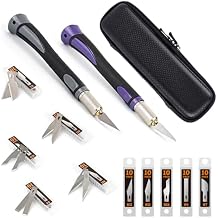 EHDIS 2PCS Exacto Knife Set Utility Craft Precision Hobby Knife Kit with 50PCS Blades for Art, Working-Stencil, Scoring, Scrapbooking, Architecture Modeling, Crafting