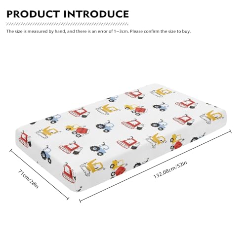Image of Truck Baby Crib Sheets for Boys Girls Colorful Trucks Fitted Crib Sheet for Standard Crib and Toddler Mattress Cute Baby Mattress Sheets Toddler Bed Sheet 52x28x8 in