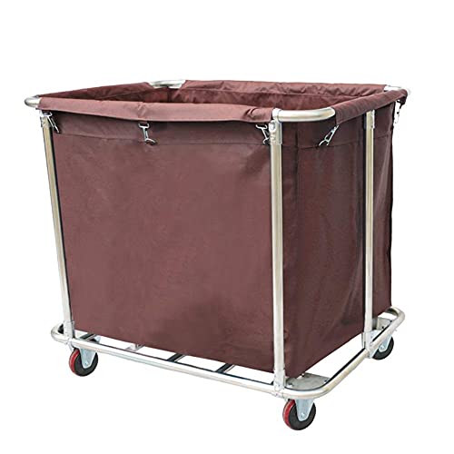 DFEDHF Laundry Sorter Cart Mobile Laundry Sorter Cart, Modern Commercial Organizer Waterproof Hampet for Storage Dirty Clothes, Heavy Duty Hotel Trolley(Brown)