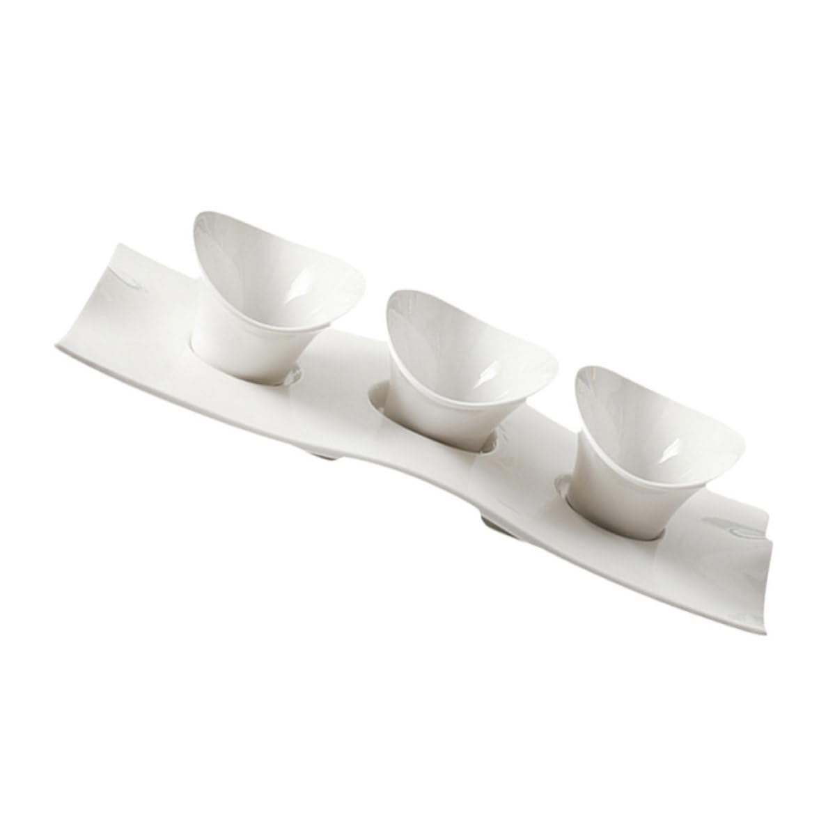 Plat à Condiments Japonerie en Céramique, Petit Modèle Blanc | Finition Soignée, Usage Solide, Motif Discret, pour Table de Repas et Diverses Occasions