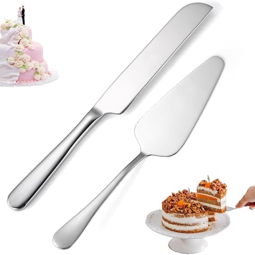 La mejor comparación de Pala para pastel del mes. 44 Pala Y Cuchillo Para Boda, Set De 2 Piezas Para Cortar Y Servir Pasteles, Acero Inoxidable Plateado, Ideal Para Bodas, Cumpleaños Y Fiestas, Incluye Cuchillo Para Pastel Y Pala...