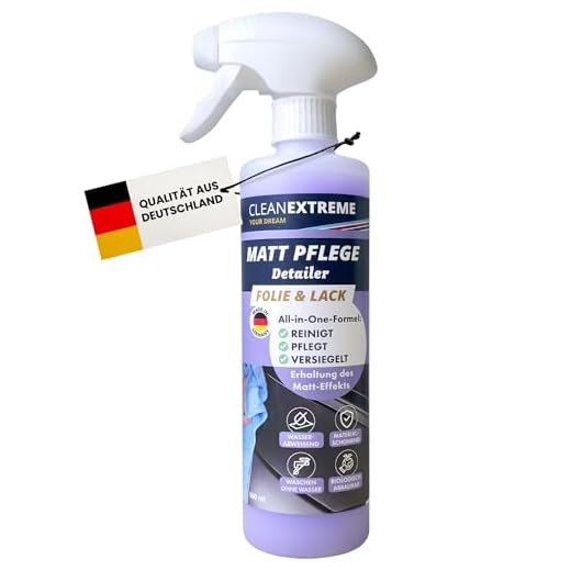 CLEANEXTREME Auto Mattlack-Pflege 500 ml - mit Versiegelung: Zum Pflegen von Autolack matt, Matt-Folie, Matter Autosprühfolie. Entfernt Schmutz, Staub, Fingerabdrücke. Waschen ohne Wasser