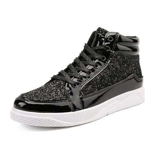 Star de Moda Femenina Sneaker Glitter Brillante Fashion Brillante en informes Llegado Zapatos de Concierto Lienzo Low Top Lace Up cómodo Caminata Acolchada para la casa n17