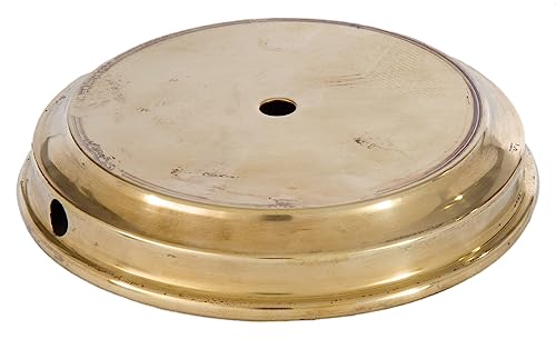 Image of B&P Lamp Unfinished Flared Disc Solid Brass Lamp Base, 4-1 /2 Inch Top Diameter, 5-7 /8 Inch Bottom Diameter, 1 /8F Center Hole, Modern Style