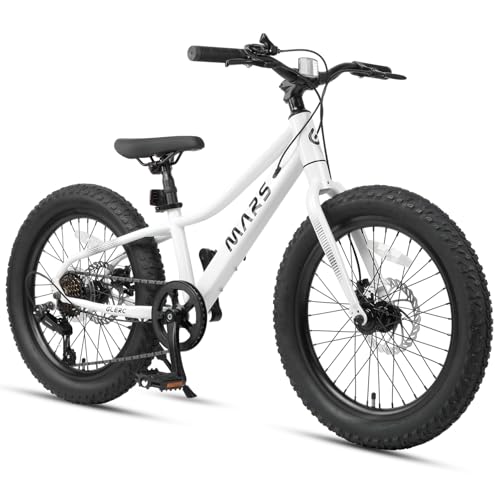 Glerc Mars Kids Mountain Bike, 24 Inch Fat Tire Bike for Teen Ages 8-14 Year Old, Bicycle with...