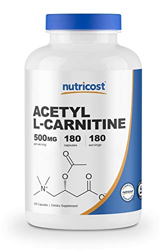 Nutricost Acetyl L-Carnitine 500mg, 180 Capsules - Non-GMO and Gluten Free