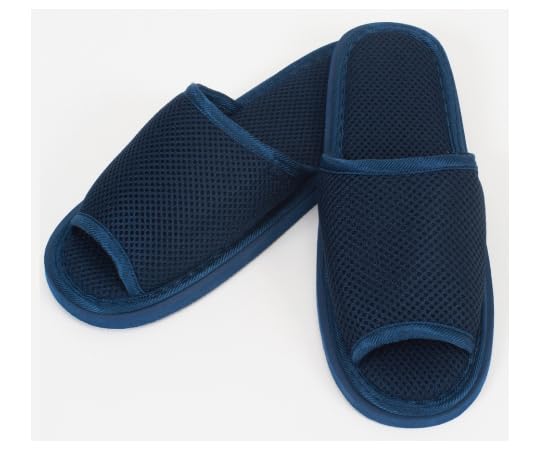 【純正品質】三和 ウォッシャブルメッシュスリッパ 紺 1箱 100足入 SYZR-0040 経年変化