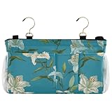 SyXIOP Italy Lily - Bolsa organizadora colgante con bolsillos para cama, color azul cielo y menta