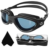 Polarized Swimming Goggles Swim Goggles Anti Fog Anti UV No Leakage Clear Vision for Men Women Adults Teenagers (All Black/Polarized Smoke Lens)