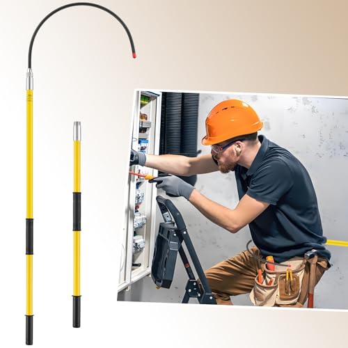 High-Voltage Insulated Rescue Hook, 35kV 5.6-Foot Telescopic Pole with 18-Inch Opening - Electrical Safety Tool for Electricians & Firefighters (Includes Storage Bag)
