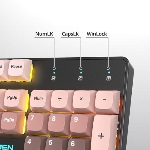Image of surmen Wired Mechanical Keyboard Full-Size,104-Key RGB Thocky Keyboard with Number Pad USB Retro Brown PBT Keycaps for Win Gaming /Office (104 Heimei)