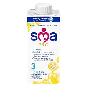 SMA PRO Growing-Up Baby Milk, 1-3 Years, Ready to Drink Liquid Formula 200 ml (Pack of 12)