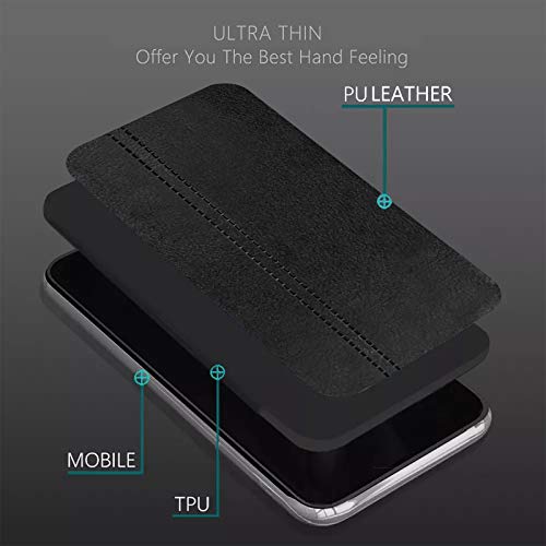 Image of Amazon Brand - Solimo Leather Mobile Cover (Soft & Flexible Back case), for Redmi Y3 - Black
