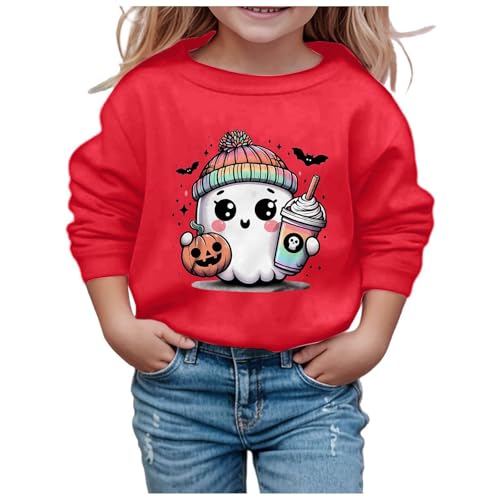 Sweat-shirt Halloween à manches longues et col rond au motif imprimé mignon