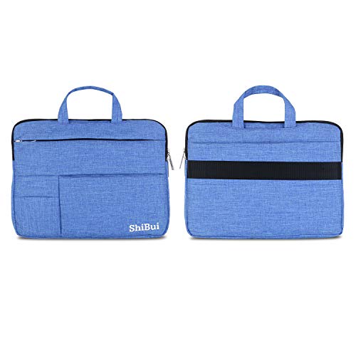 Image of SHIBUI Waterproof and Multi-Pocket Laptop Sleeve Handbag Compatible 12-13.3 Inch New 2018 Release A1932, A1989 & A1706 & A1708 | MacBook Air | 12.9 Inch iPad Pro (13 Inch, Blue)