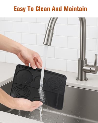 Image of Silicone Coffee Maker Mat for Ninja Luxe Espresso Coffee Machine ES601 /ES701 & Most Home Espresso Machines - 23 inchx15 inch Large Anti-Slip Heat-Resistant Bar Mat - Accessories for Ninja Luxe Cafe