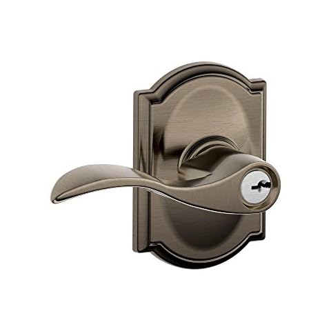 Schlage F51A Keyed Entry Lock with Camelot Trim Cover