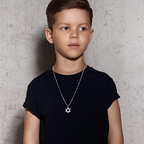 Joxevyia Star of David Necklace Stainless steel David Star Jewish Star Pendant Dainty Religious Necklaces Gifts for Men Guys Son3