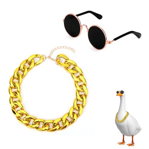 BOXOB Chain Collar and Sunglasses Porch Goose Outfits for Lawn