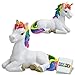 Produktbild 2 Magic Unicorn | 2 Weiße Einhorn-Figuren Liegend 15X6X11CM | Geschenk für Kinder | Einhorn Figur aus Polyresin | Spielzeug für Kinder