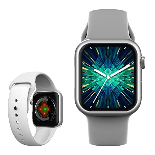 Topanda 2022 8Th Gen Smartwatch Answer/Make Calls, Fitness Watch With Ai Control , Ip68 Waterproof , Games, Compatible With Iphone & Android , Wireless Charger (Silver-Grey) #TOP1