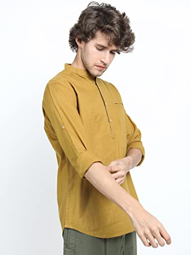 Image of KETCH Men Cotton Slim Fit Solid Full Sleeve Shirt
