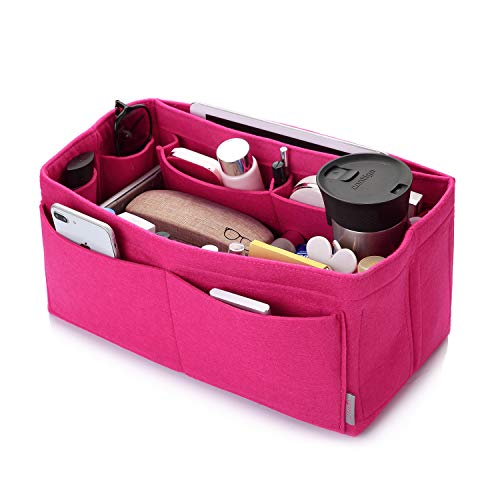 Image of Felt Purse Organizer, Bag in Bag Organizer For Tote & Handbag, Speedy, Neverfull, Medium Large Extra Large (Large, Rose)